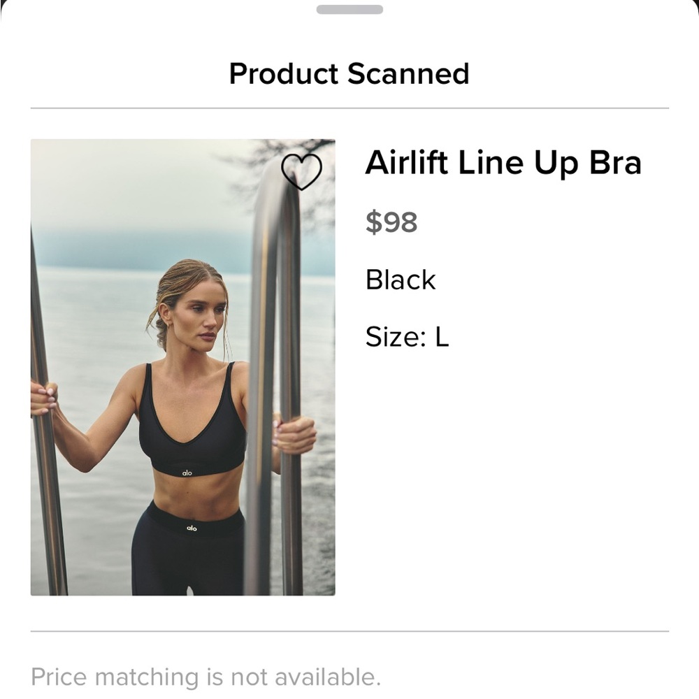 ALO Yoga Black Airlift Line Up Bra